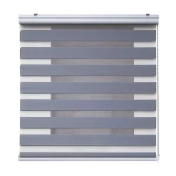Store Enrouleur Jour Nuit Premium Finitions en Aluminium Argent 180 x 250 cm