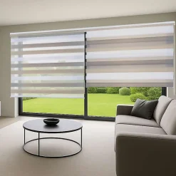 Store Enrouleur Jour Nuit Drop double tissage Tricolore 100 x 250 cm