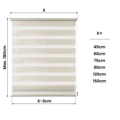 Store Enrouleur Jour Nuit sans perçage EasyFix Lin 90 x 180 cm