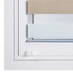 Store Enrouleur Jour Nuit sans perçage EasyFix Blanc-gris-beige 45 x 180 cm