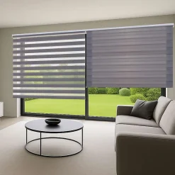 Store Enrouleur Jour Nuit Drop double tissage Argent 60 x 180 cm