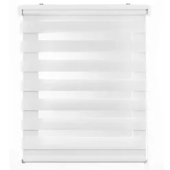 Store Enrouleur Jour Nuit Drop double tissage Blanc 140 x 250 cm