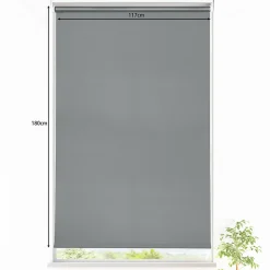 Store enrouleur occultant sans perçage Boreas 2 gris béton l.120 x H.180cm Goodhome