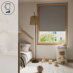 Store enrouleur occultant sans perçage Boreas 2 gris béton l.120 x H.180cm Goodhome