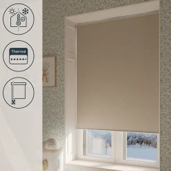 Store enrouleur occultant sans perçage Iwerne beige l.120 x H.180cm Goodhome