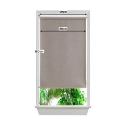 Store enrouleur occultant sans perçage Novan taupe l.90 x H.180cm Goodhome
