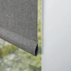 Store enrouleur occultant effet tweed gris l.210 x H.190cm Madeco