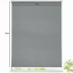 Store enrouleur occultant sans perçage Boreas 2 gris béton l.160 x H.240cm Goodhome