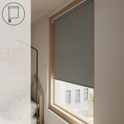 Store enrouleur occultant sans perçage Boreas 2 gris béton l.160 x H.240cm Goodhome