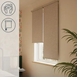Store enrouleur occultant sans perçage Novan taupe l.55 x H.180cm Goodhome