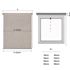 Store Enrouleur Occultant Installation Facile avec Finitions en Aluminium de Qualité Supérieure Beige 120 x 250 cm