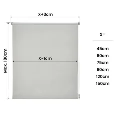 Store Enrouleur Occultant, Installation Facile, Stores sans Perçage Gris 60x180 cm