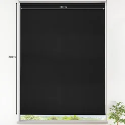 Store enrouleur occultant sans perçage Boreas 2 noir l.180 x H.240cm Goodhome