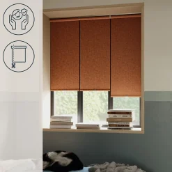 Store enrouleur occultant sans perçage Novan terracotta l.40 x H.140cm Goodhome