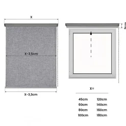 Store Enrouleur Occultant Installation Facile avec Finitions en Aluminium de Qualité Supérieure Gris 160 x 250 cm