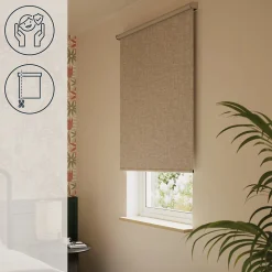 Store enrouleur occultant sans perçage Novan taupe l.120 x H.180cm Goodhome
