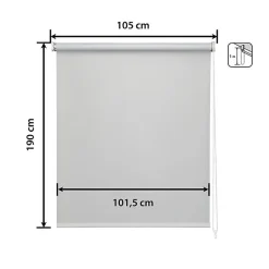 Store Enrouleur Occultant Blackout - Easydeco - Gris - 105 x 190 cm