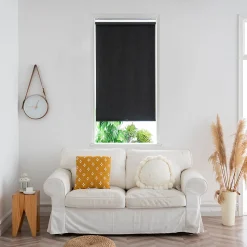 Store enrouleur occultant sans perçage Novan noir l.90 x H.240cm Goodhome