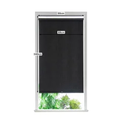 Store enrouleur occultant sans perçage Novan noir l.90 x H.240cm Goodhome