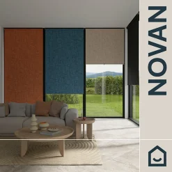 Store enrouleur occultant sans perçage Novan bleu saphir l.45 x H.140cm Goodhome