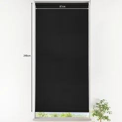 Store enrouleur occultant sans perçage Boreas 2 noir l.90 x H.240cm Goodhome