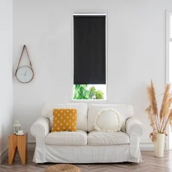Store enrouleur occultant sans perçage Novan noir l.40 x H.140cm Goodhome