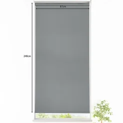 Store enrouleur occultant sans perçage Boreas 2 gris béton l.90 x H.240cm Goodhome