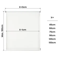 Store Enrouleur Occultant, Installation Facile, Stores sans Perçage Blanc 45x180 cm