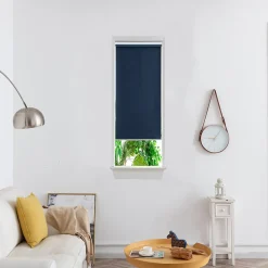Store enrouleur occultant sans perçage Iwerne bleu marine l.45 x H.140cm Goodhome