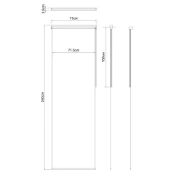 Store enrouleur occultant sans perçage Boreas 2 gris béton l.75 x H.240cm Goodhome