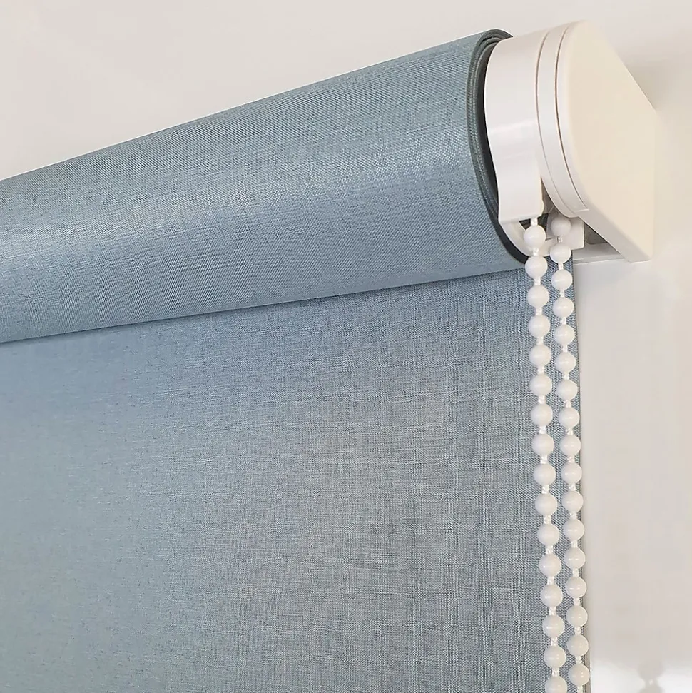 Store enrouleur occultant bleu marine tissu double face l.120cm x H.190cm Madeco
