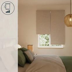 Store enrouleur occultant sans perçage Novan taupe l.60 x H.180cm Goodhome