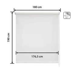 Store Enrouleur Occultant Blackout - Easydeco - Blanc - 180 x 190 cm