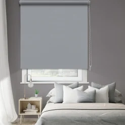 Store enrouleur occultant gris clair l.70 x H.190cm Madeco