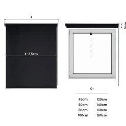 Store Enrouleur Occultant Noir 80 x 180 cm