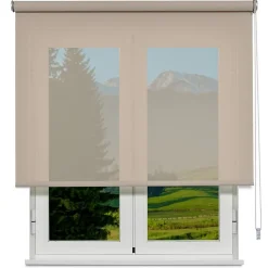 Store Enrouleur Screen Degré d'ouverture 10% Sable 90 X 190cm , Viewtex