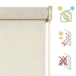 Store enrouleur screen premium en tissu technique, alu, tube renforcé 38 mm, haute qualité Beige 45x180 cm