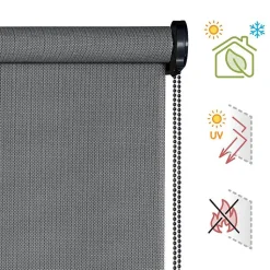 Store enrouleur screen premium en tissu technique, alu, tube renforcé 38 mm, haute qualité Gris Foncé 60x180 cm