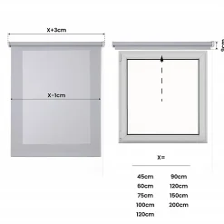 Store Enrouleur Screen Tamisant et Isolant Thermique Gris 80 x 180 cm
