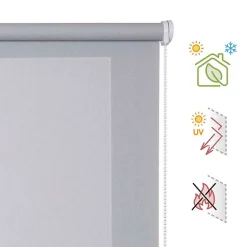 Store Enrouleur Screen Tamisant et Isolant Thermique Gris 180 x 180 cm