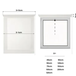 Store Enrouleur Screen Tamisant et Isolant Thermique Blanc 60 x 180 cm