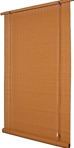 Store enrouleur tamisant bois tissé coloris chamois H.180 x 140cm Ballauf