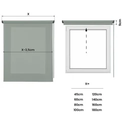 Store Enrouleur Tamisant Lisse pour Fenêtres et Portes Vert 180x250 cm