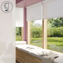 Store enrouleur tamisant sans perçage Halo 2 blanc cassé l.90 x H.240cm Goodhome