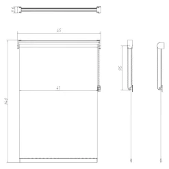 Store enrouleur tamisant sans perçage blanc l.45 x H.140cm