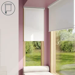 Store enrouleur tamisant sans perçage Halo 2 blanc cassé l.60 x H.180cm Goodhome
