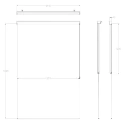 Store enrouleur tamisant sans perçage Halo 2 blanc cassé l.120 x H.180cm Goodhome