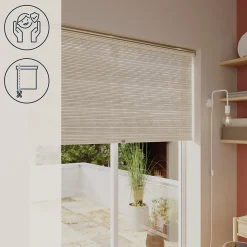 Store enrouleur tamisant sans perçage Masana beige l.160 x H.240cm Goodhome