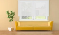 Store Enrouleur Tamisant Cotton Blanc 220 X 250cm , Viewtex