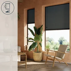 Store enrouleur tamisant sans perçage Akapa noir l.120 x H.180cm Goodhome